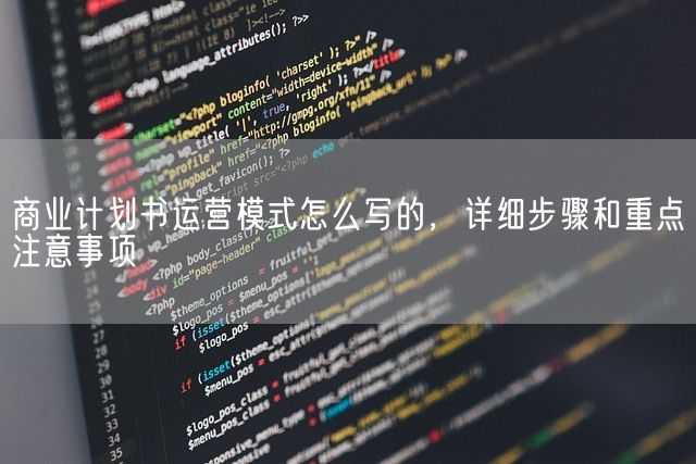 商業計劃書運營模式怎么寫的,詳細步驟和重點注意事項