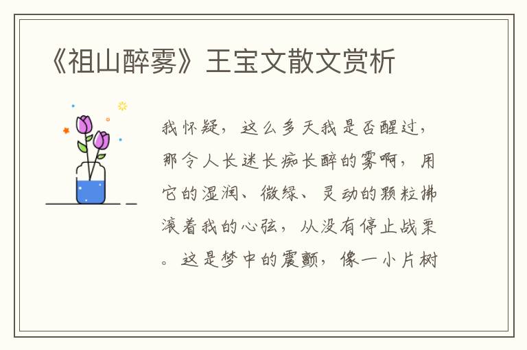 《祖山醉霧》王寶文散文賞析