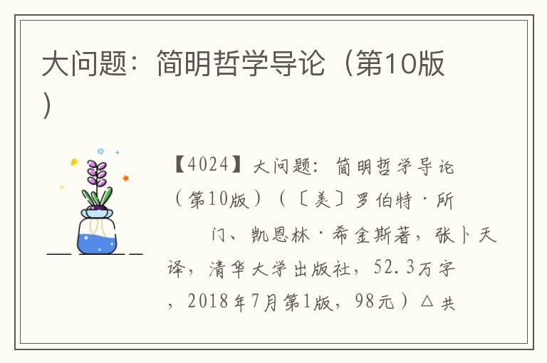 大問題:簡明哲學導論(第10版)