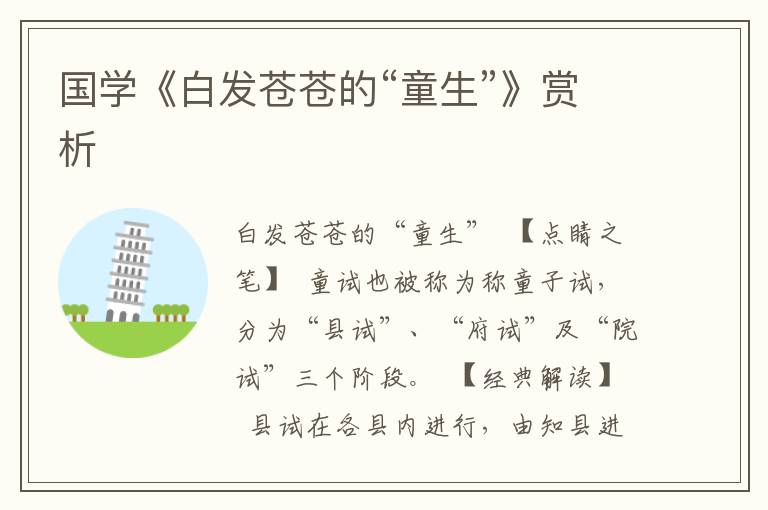 國學《白發蒼蒼的“童生”》賞析