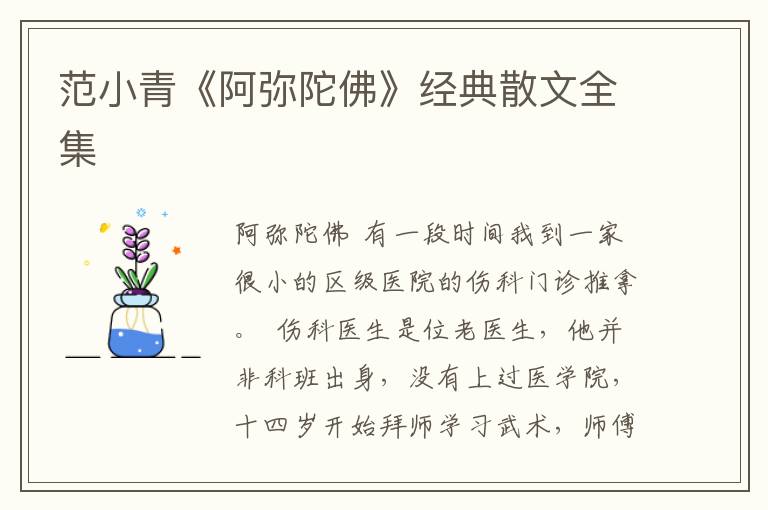 范小青《阿彌陀佛》經典散文全集