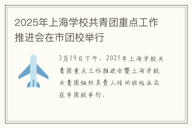 2025年上海學校共青團重點工作推進會在市團校舉行